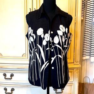 Black and cream blouse.